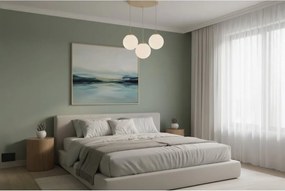 Závesné svietidlo Florence, 3x biele sklenené tienidlo, g/be, o