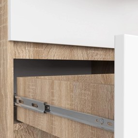 Komoda Keanu III (dub sonoma + biela). Akcia -20%. Vlastná spoľahlivá doprava až k Vám domov. 1128680