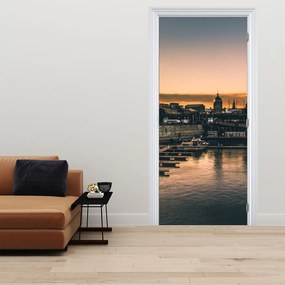 Fototapeta na dvere - Prístavné mestečko (95x205cm)