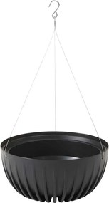 Závesný kvetináč STRIPPED Eco 29,8x15,6 cm čierny