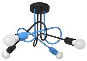 Prisadený luster OXFORD 4xE27/15W/230V čierna/modrá