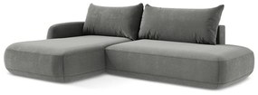Sivá rozkladacia rohová pohovka (ľavý roh/s leňoškou) Hale – Makamii