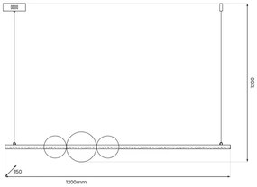 LED Luster na lanku KUGEL LED/30W/230V čierna