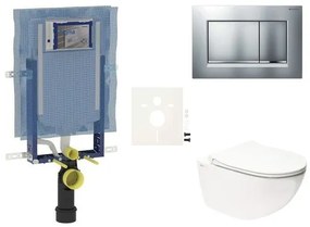 Cenovo zvýhodnený závesný WC set Geberit na zamurovanie + WC SAT Infinitio SIKOGEZINFS30, 1 ks