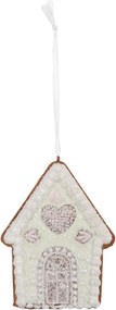 Závesná dekorácia zelená perníková chalúpka Frosted Ginger - 8*1*10 cm