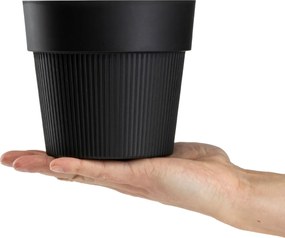 PLASTOVÝ KVETINÁČ SILVA LINE 14,5X13 CM ČIERNA