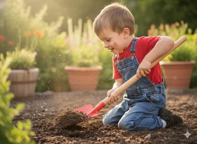 Garden Line LOPATA 85 x 15 CM „MALÝ ZÁHRADNÍK“ – ČERVENÁ