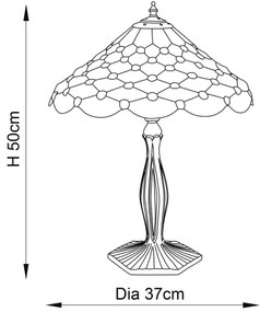 Endon 64301 - Stolná lampa Tiffany PEARL 1xE27/60W/230V Ø 37 cm