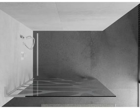 Mexen Kioto L, sprchová zástena Walk-In 70 x 200 cm, 8mm číre sklo biely vzor, biely profil, 800-070-103-20-97