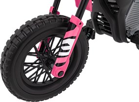 Ramiz Detská motorka na batérie PANTONE 361C Ružová + Audio panel + Pomalý štart + Kolesá EVA