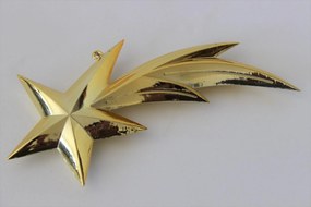 Zlatá závesná padajúca vianočná hviezda 23cm