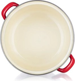 Smaltovaný hrniec s pokrievkou Red MILTON 3,4 l