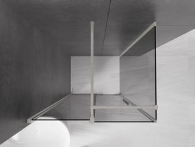 Mexen Velar, sprchový kút s posuvnými dverami 100 x 75 cm, 8mm šedé sklo, brúsená oceľ, 871-100-075-41-97