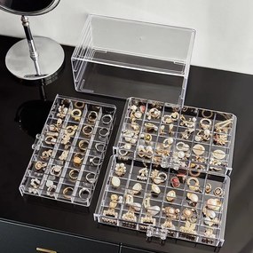 eCarla Kozmetický organizér na šperky a make-up, 3 pozdĺžne zásuvky s priehradkami, CARLA