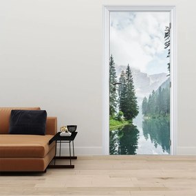 Fototapeta na dvere - Lesné jazero (95x205cm)