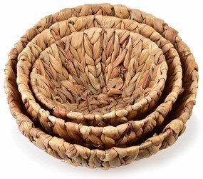 Sada 3 ks košíků AMPARO vodní hyacint natural