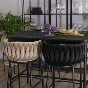 Barová židle Flores 60 cm béžová/černá