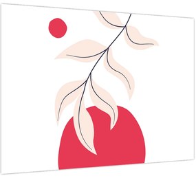 Obraz - Ružová florálna abstrakcia N⁰2 (70x50 cm)
