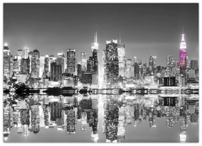 Obrázok - New York a fialový mrakodrap (70x50 cm)