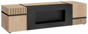 TV stolík/skrinka Carlyn HJZ CS RTV-K (dub jackson hickory + čierna)(s bio krbom). Akcia -20%. Vlastná spoľahlivá doprava až k Vám domov. 1119983