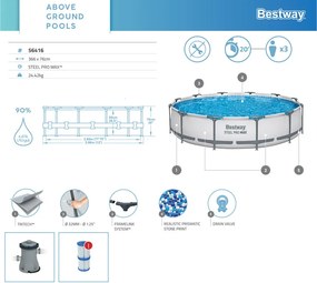 Bestway FRAME bazén 6,473L 366x76cm 7v1 56416