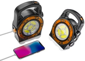 VERK Prenosné dobíjacie solárne LED svietidlo HB-6678C s funkciou powerbanky - zlatá