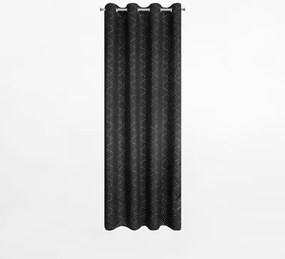 Záves na priechodkách v čiernej a striebornej farbe OLETA 140x250 cm