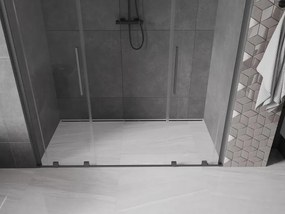 Mexen Velar L Duo, posuvné sprchové dvere do otvoru 180 cm, 8mm číre sklo, brúsený grafit, 871-180-003-02-95