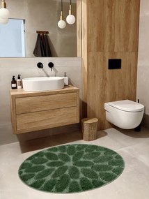 Kúpeľňový koberček SUPREME STONES kamienky, zelený kruh