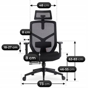 Kancelárske kreslo ergonomické otočné FLORIDA čierne