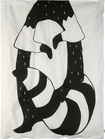 Bavlnené obliečky do postieľky RACCOON čierno-biele Rozmer obliečky: 40 x 60 cm | 100 x 135 cm