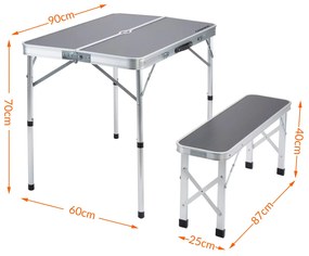 InternetovaZahrada Kempingový set - sivý