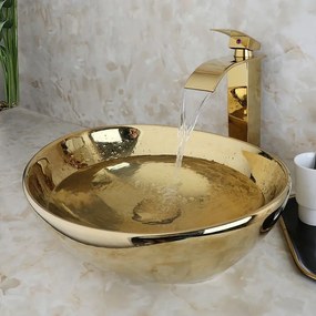 Rea Sofia umývadlo, 40,5 x 33,5 cm, zlatá, REA-U9015