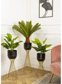 Kovový kvetináč LOFT 56x20 cm zlatá/čierna