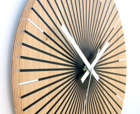 Dřevěné nástěnné hodiny Arian 33 cm dub přírodní/černé