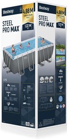 Rámový bazén Power Steel 488x244x122 sivý 16x8FT BESTWAY 6v1 - 56670