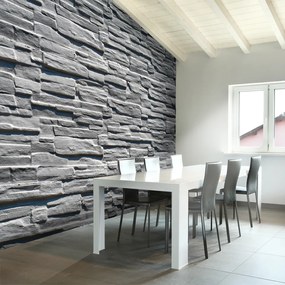 Artgeist Fototapeta - Grey stone wall Veľkosť: 200x154, Verzia: Premium