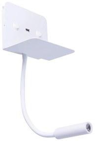 Azzardo AZ4417 - LED Flexib. lampička s poličkou VERA 1xLED/5W/230V + 1xLED/6W