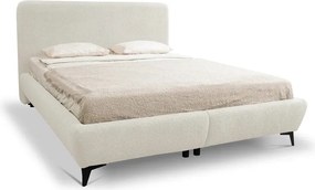 Béžová čalúnená dvojlôžková posteľ s úložným priestorom s roštom 140x200 cm Makapu – Makamii