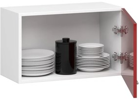 Horná kuchynská skrinka OLIWIA W60OK biela / červená, lesk