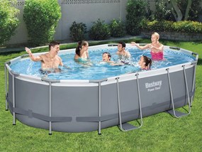 Bazén s oceľovým rámom Power 488x305x107, BESTWAY 7v1 + príslušenstvo