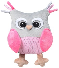 BabyOno Plyšová hračka s hrkálkou Owl Sofia - ružová