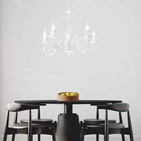 Luster na reťazi DONATO 5xE14/40W/230V biela