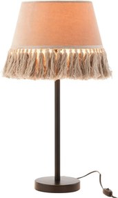 Stolová lampa s béžovým tienidlom so strapcami Solange - Ø 30*55 cm/ E27/ 40W