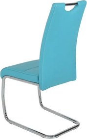 Jedálenská stolička Flora, petrolejovo modrá ekokoža