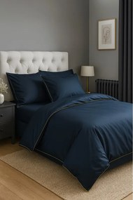 Detexpol Povlečení jednobarevní Pure Collection 100% mako satén námořnická modrá 140x200, 70x80 cm