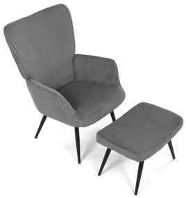 Relaxačné kreslo s podnožkou L7285 GREY6, sivé