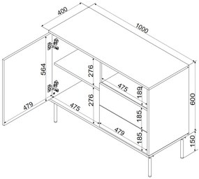 Cama Komoda Trese 1D2S - béžová
