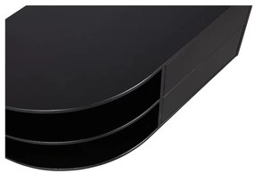 Čierny modulárny TV stolík z borovicového dreva 78x40 cm Finca – WOOOD