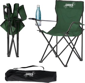 Turistická skladacia stolička zelenej farby